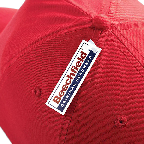 Beechfield Plain Unisex Junior Original 5 Panel Baseball Cap On Bright Red One Size