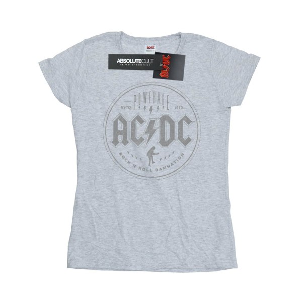 AC/DC Damnation Svart Bomull T-shirt för Dam/Kvinnor Sports Grey S