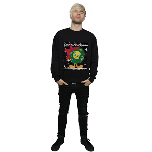 Looney Tunes Tweety Pie Jul Fair Isle Sweatshirt M B Black M