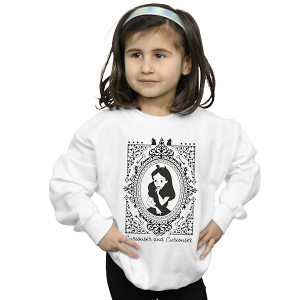 Disney Girls Alice In Wonderland Frame Sweatshirt 7-8 år Vit White 7-8 Years