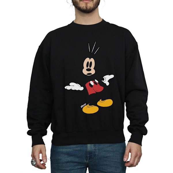 Disney Herr Mickey Mouse Överraskad Sweatshirt S Svart Black S