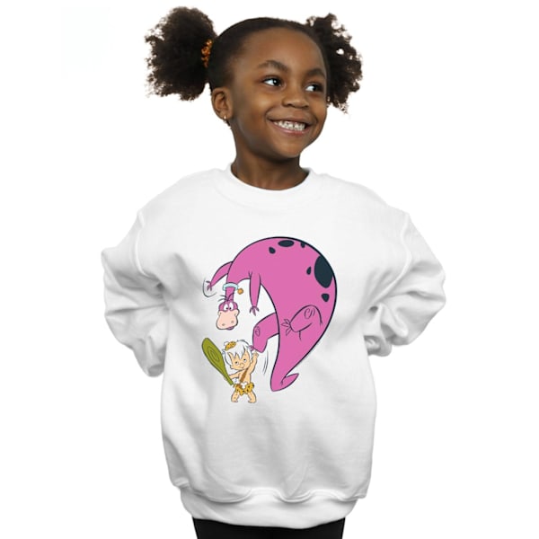 The Flintstones Girls Bamm Bamm And Dino Sweatshirt 9-11 År White 9-11 Years