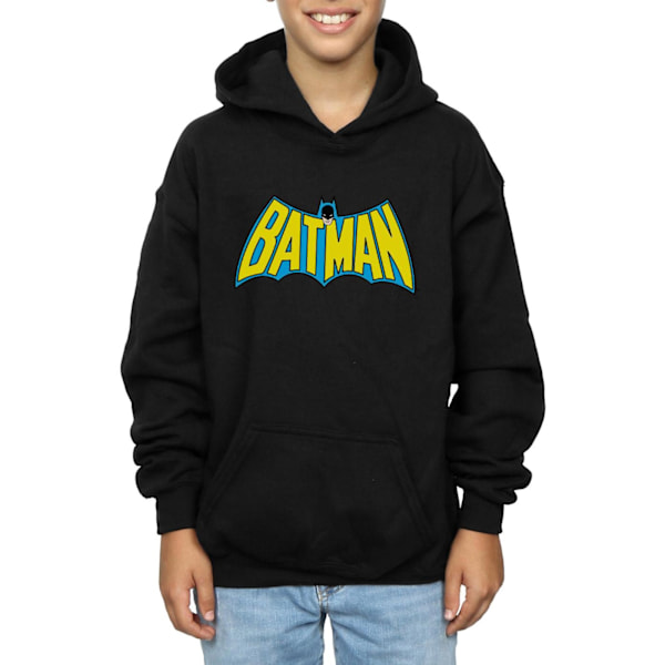 DC Comics Boys Batman Retro Logo Hoodie 9-11 år Svart Black 9-11 Years