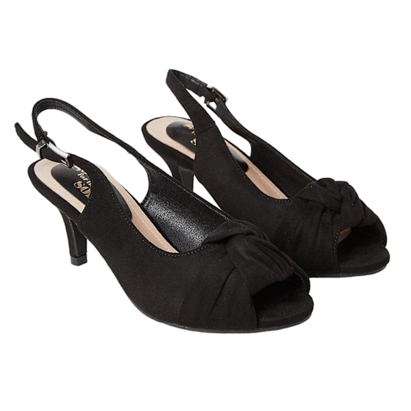 Good For The Sole Dam/Kvinnor Taylor Twist Knot Peep Toe Wide Natural Black 4 UK