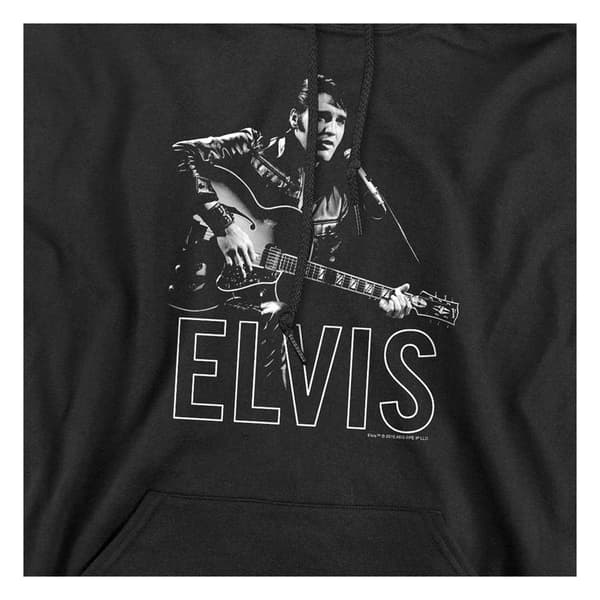 Elvis Presley Unisex Vuxen Gitarr Hoodie L Svart Black L