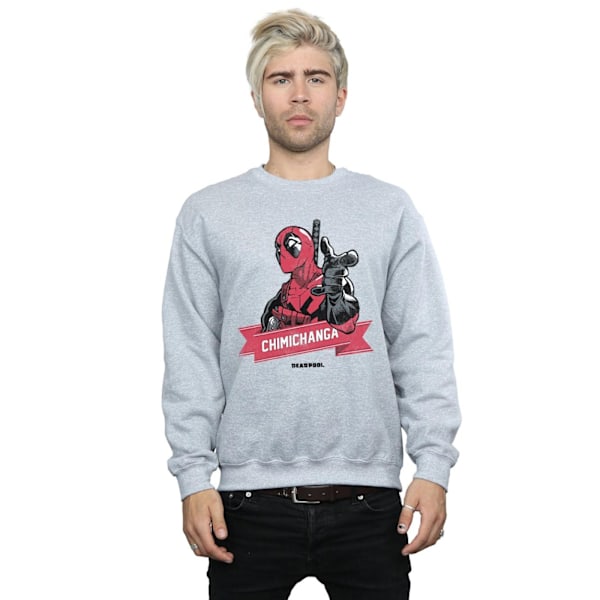 Marvel herr Deadpool Chimichanga finger sweatshirt XL Sports Grå Sports Grey XL