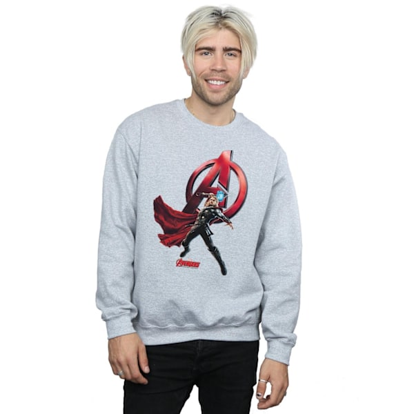 Marvel Herr Thor Pose Sweatshirt L Sports Grey Sports Grey L