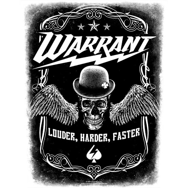 Warrant Louder Harder Faster Patch En Storlek Svart/Vit Black/White One Size