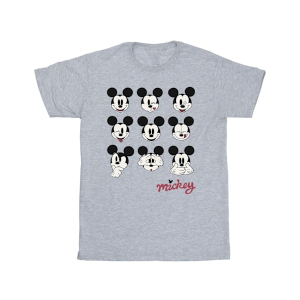 Disney Boys Mickey Mouse Many Faces T-Shirt 7-8 år Sports Grå Sports Grey 7-8 Years