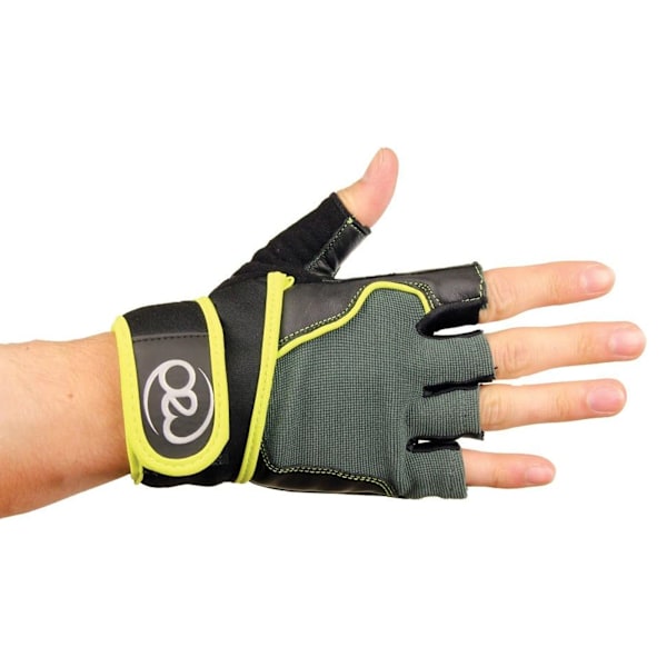 Fitness Mad Läderträningshandskar S Grön/Svart/Gul Green/Black/Yellow S