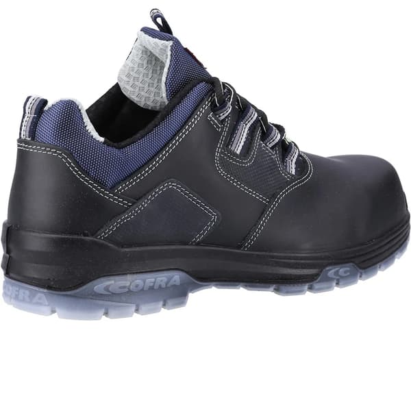 Cofra Rap S3 SRC Säkerhetsskor i fullnarvläder för män, storlek 8 UK, Svart Black/Blue 8 UK