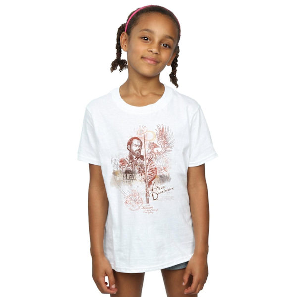 Fantastiska vidunder Girls Albus Dumbledore bomull T-shirt 5-6 år White 5-6 Years