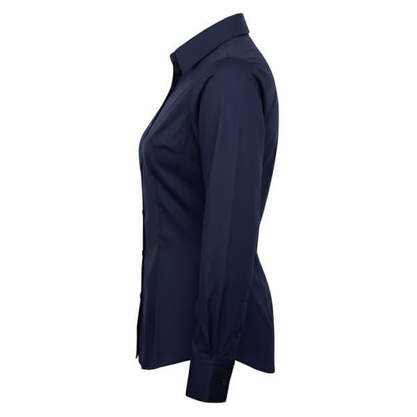 Premier Dam/Dam Poplin Långärmad Blus 8 Marinblå Navy 8