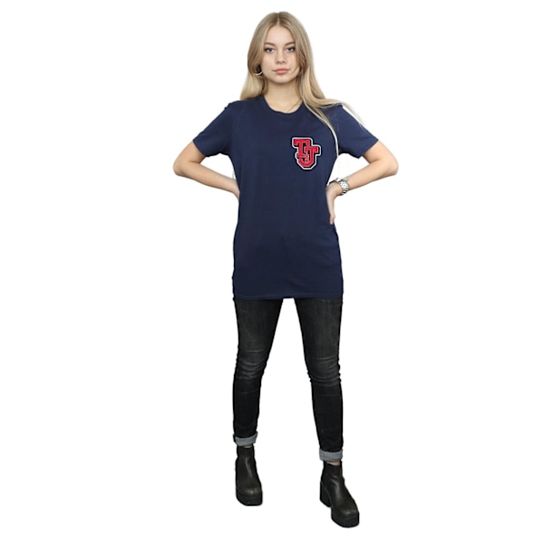 Tom And Jerry Dam/Damer Collegiate Logo Bomull Boyfriend T-shirt Navy Blue L