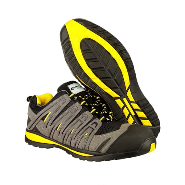 Amblers Safety FS42C Säkerhetssko / Herrskor 8 UK Svart/Grå Black/Grey/Yellow 8 UK