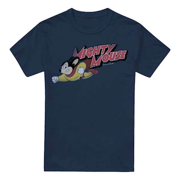 Mighty Mouse Herr Mighty Retro T-Shirt 4XL Marinblå Navy 4XL