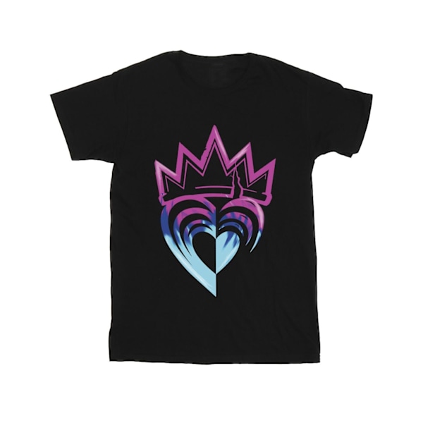 Disney Boys Descendants Rosa Krona T-shirt 7-8 år Svart Black 7-8 Years