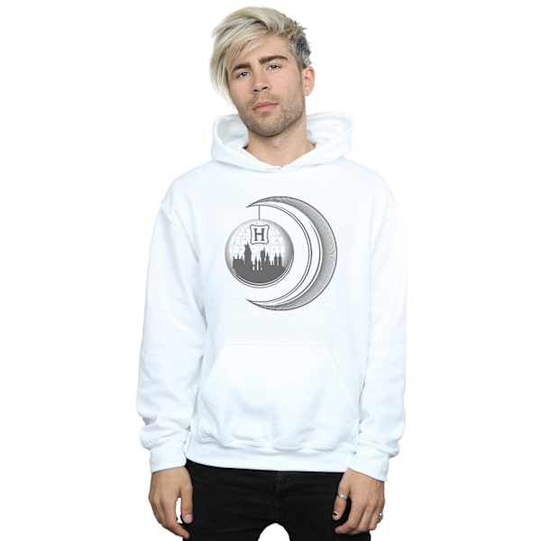 Harry Potter Herr Hogwarts Moon Hoodie M Vit White M