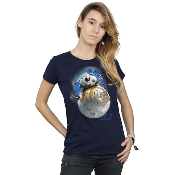 Star Wars: The Last Jedi Dam/Kvinnor BB-8 Borstad Bomull T-shirt Navy Blue L