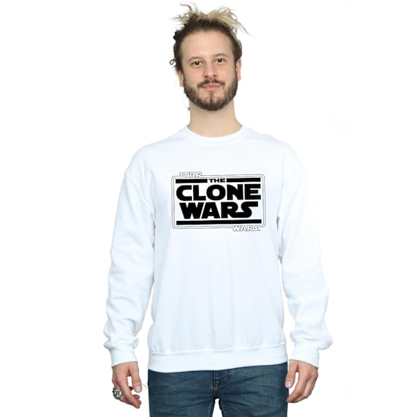 Star Wars Mens Clone Wars Logo Sweatshirt XL Vit White XL