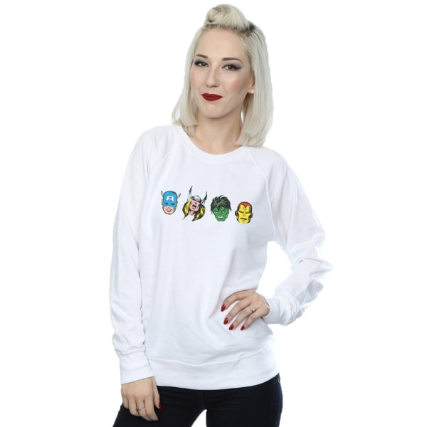 Marvel Womens/Ladies Avengers Comic Heads Sweatshirt XL Vit White XL