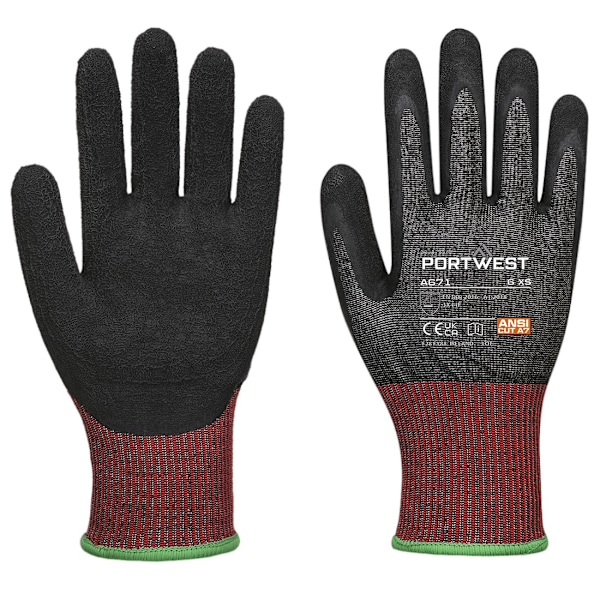 Portwest Unisex Adult A671 CS F13 Latex Cut Resistant Gloves XS Black XS