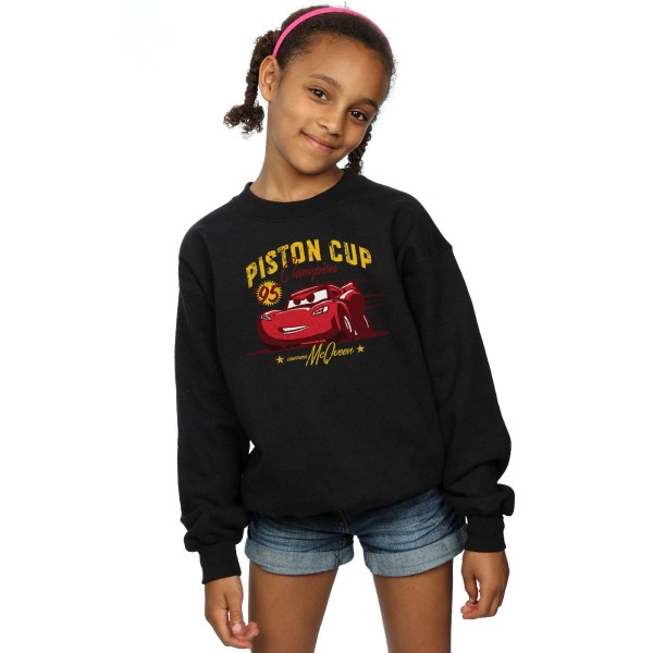 Disney Girls Cars Piston Cup Champion Sweatshirt 5-6 år Svart Black 5-6 Years