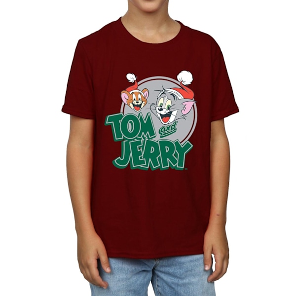 Tom och Jerry Pojkar Julhälsningar T-shirt 7-8 år Bourgogne Burgundy 7-8 Years