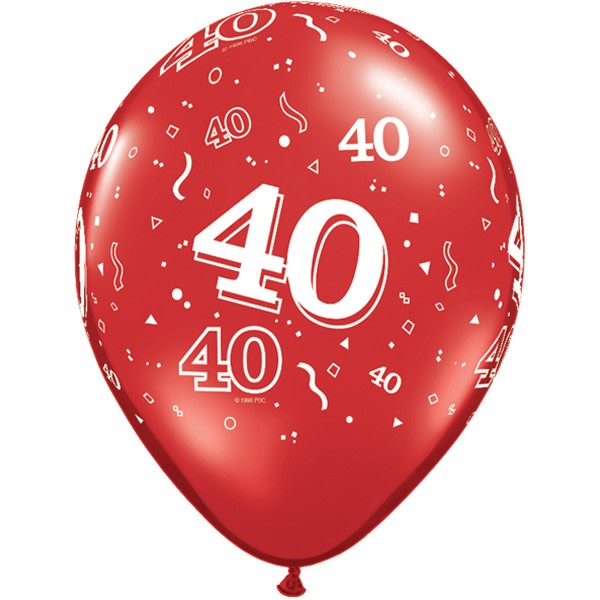 Quatalex 11 tums 40-års latexballonger (25-pack) 27,9 cm Red 27.9cm