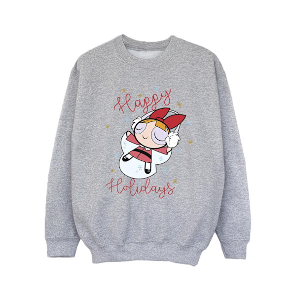 Powerpuffpinglorna Flickor Glad Jul Sweatshirt 3-4 År S Sports Grey 3-4 Years