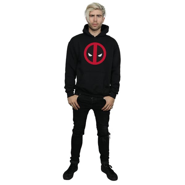 Marvel Herr Deadpool Stor Ren Logotyp Huvtröja 4XL Svart Black 4XL