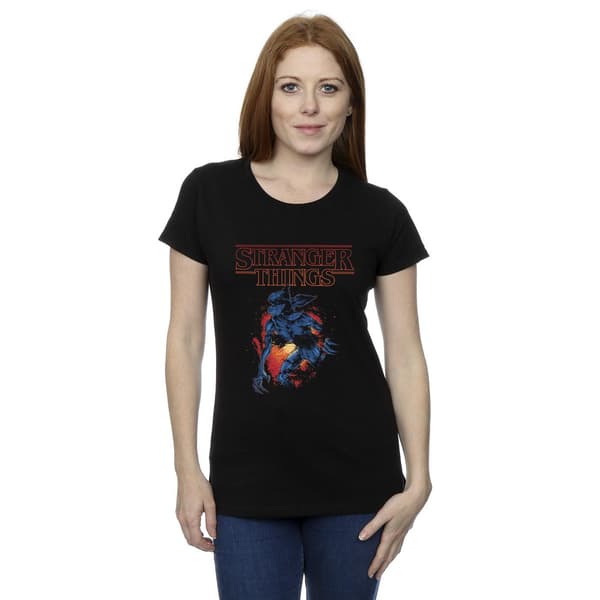 Netflix Dam/Dam Stranger Things Demo Cave T-shirt i bomull Black S