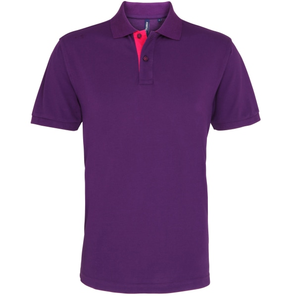 Asquith & Fox Herr Classic Fit Contrast Polo Shirt S Lila/ Pi Purple/ Pink S