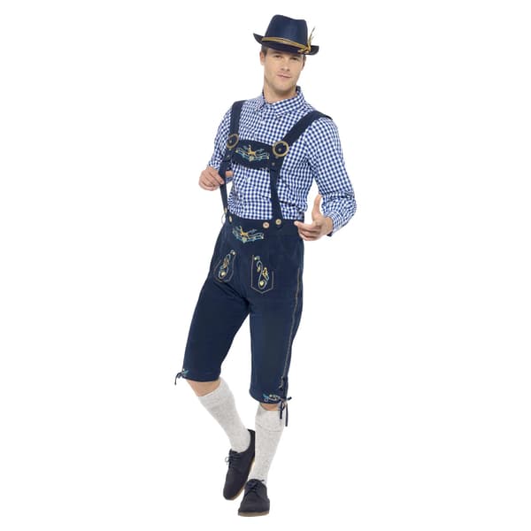 Smiffys Herr Deluxe Traditionell Rutger Bayersk Kostym M Marinblå/ Navy/Blue/White M