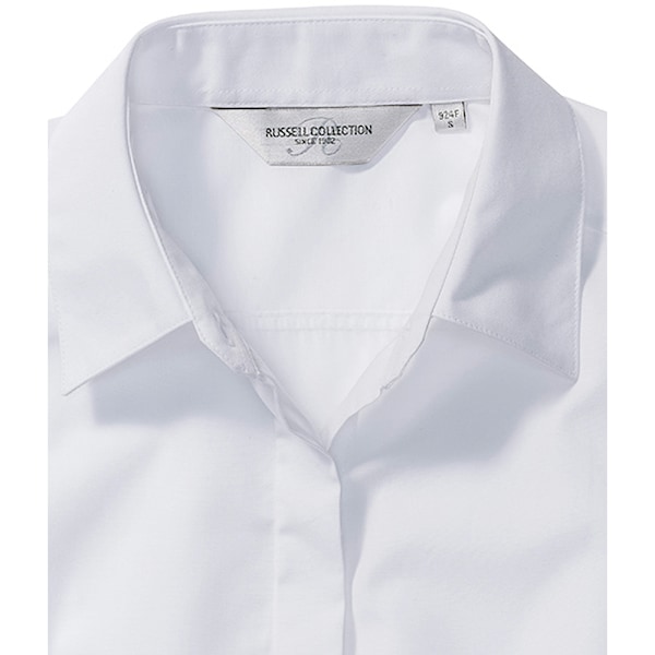 Russell Collection Dam/Kvinnors Långärmad Poly-Bomull Easy C White XS
