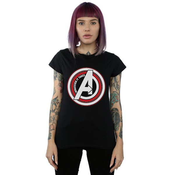 Marvel Womens/Ladies Avengers Endgame Whatever It Takes Symbol Black M