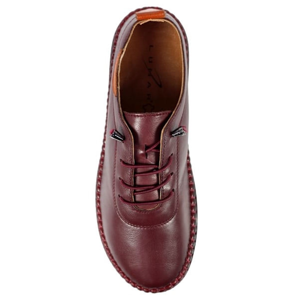 Lunar Dam/Dam St Vincent Läder Plimsolls 4 UK Burgundy Burgundy 4 UK