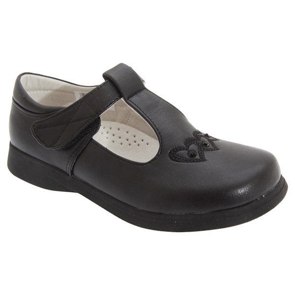 Boulevard flickor kardborre T-bar skor 1 UK svart matt Black Matt 1 UK