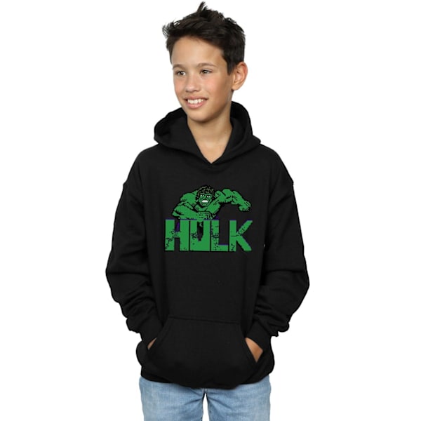 Marvel Pojkar Hulk Pixelated Hoodie 9-11 År Svart Black 9-11 Years