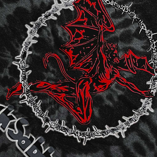 Black Sabbath Unisex Adult Röd Henry Tie Dye T-Shirt M Svart Black M