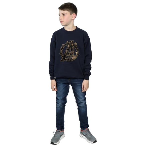 Marvel Boys Avengers Infinity War Marvel Logo Sweatshirt 12-13 Navy Blue 12-13 Years
