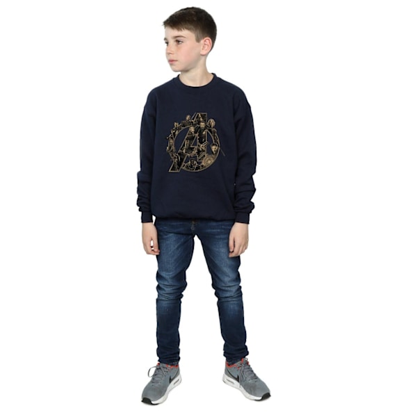 Marvel Boys Avengers Infinity War Marvel Logo Sweatshirt 5-6 år Navy Blue 5-6 Years