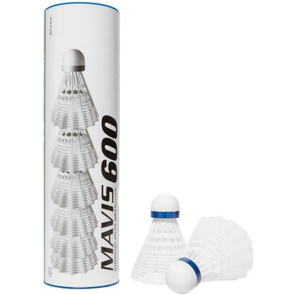 Yonex Mavis 600 Nylon Fjäderboll (paket med 12) One Size Vit/B White/Blue One Size