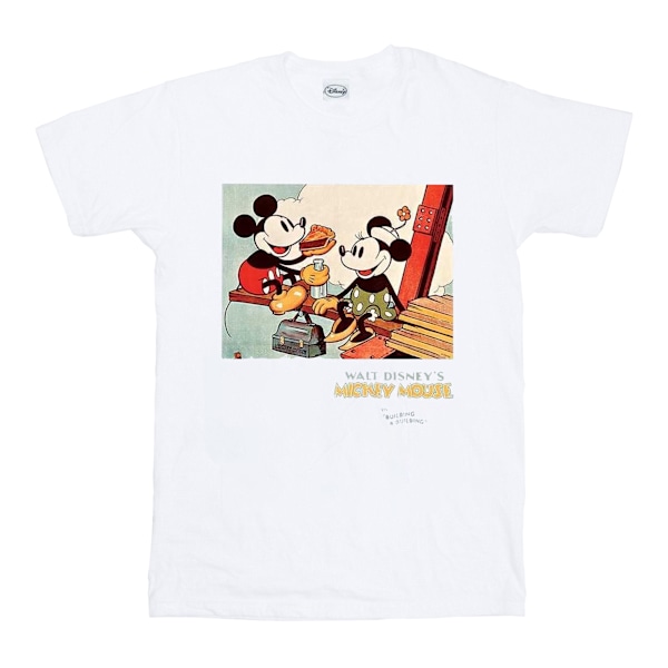 Disney Girls Mickey Mouse Bygger En Byggnad Bomull T-shirt 12 White 12-13 Years