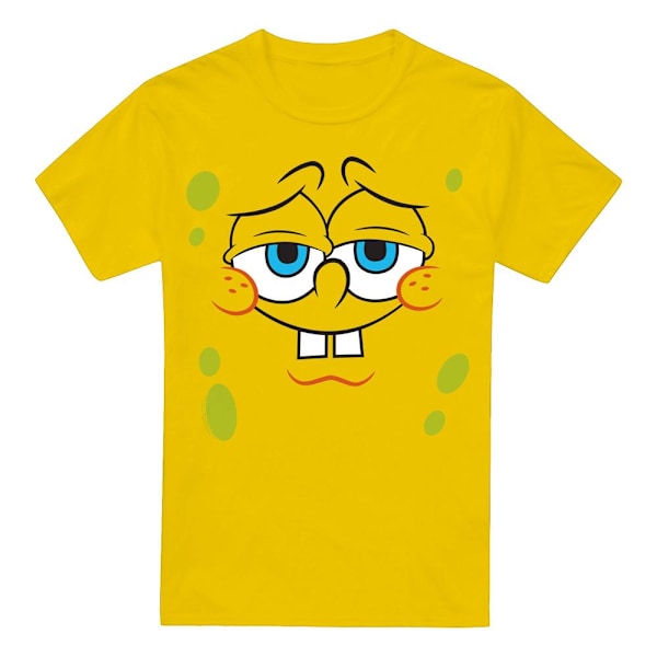 SvampBob Fyrkant Herr T-shirt Med Självsäkert Ansikte 4XL Gul Yellow 4XL