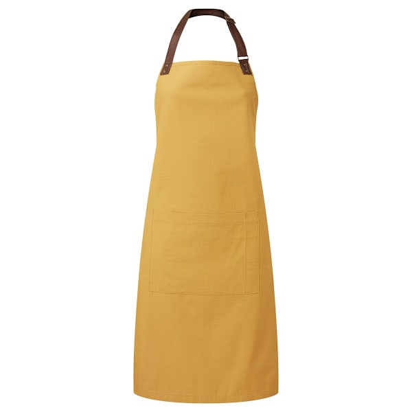 Premier Unisex Vuxen Annex Oxford Faux Läder Haklapp Full Förkläde Mustard One Size