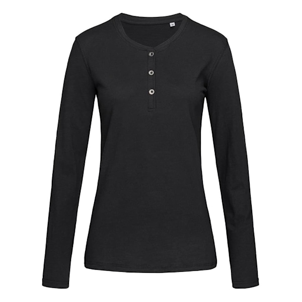 Stedman Dam/Damer Sharon Slub Henley Långärmad T-shirt M Bla Black Opal M