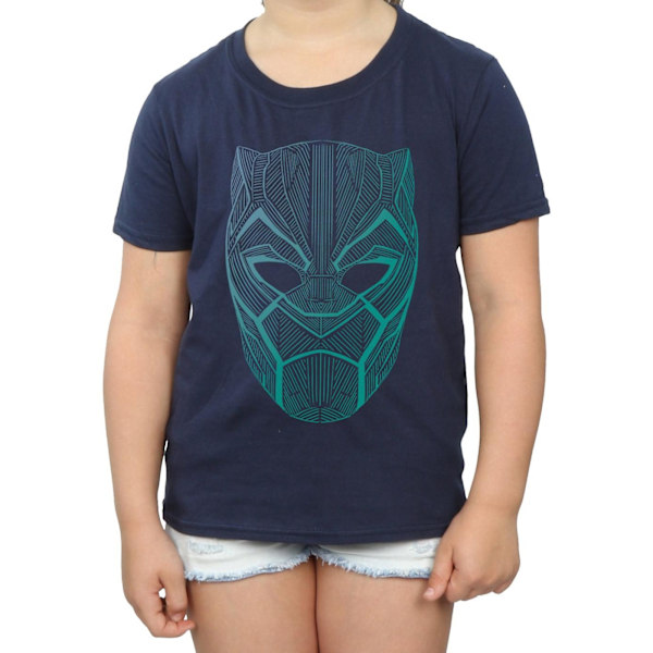 Black Panther T-shirt i bomull för flickor 7-8 år marinblå Navy Blue 7-8 Years