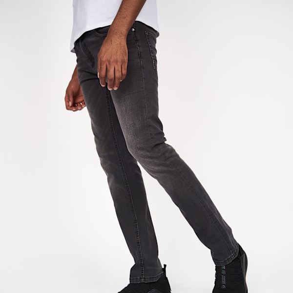 Crosshatch herr Svelte Stretch Jeans 40R mörkgrå Dark Grey 40R