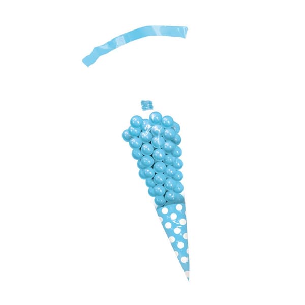 Amscan Polka Dot Plast Kon Partypåsar (10-pack) One Size Caribbean Blue One Size